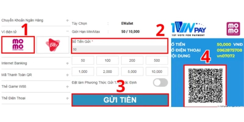 Quy trình nạp tiền W88 qua thẻ cào điện thoại nhanh chóng và đơn giản